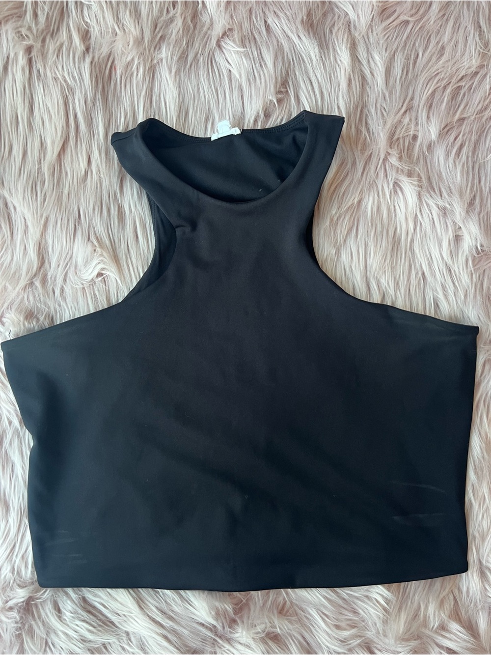 Garage Black High Neck Cropped Tank Top XL